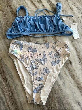 Frankie's Bikinis | NWT Greta Top L & High Waist Butterfly Print Bottom S